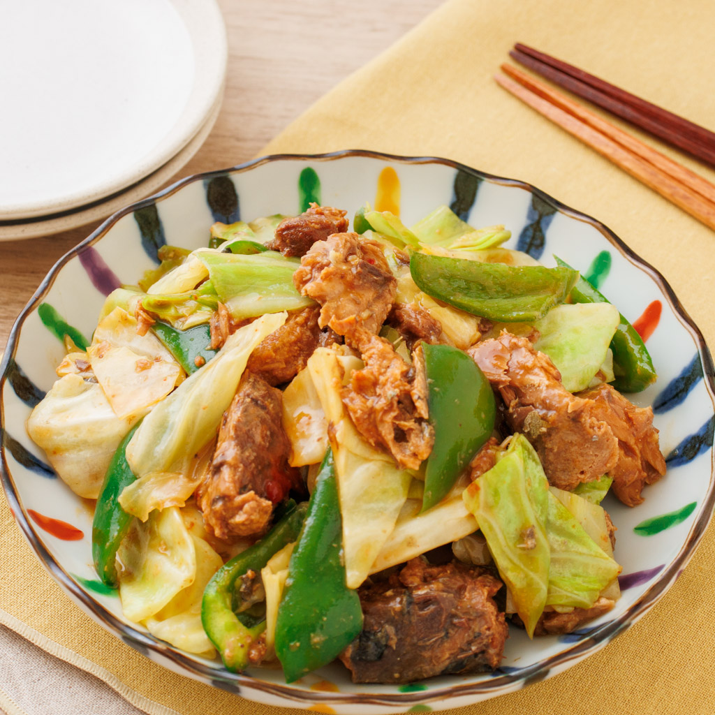 電子レンジで簡単♪さば味噌ホイコーロー