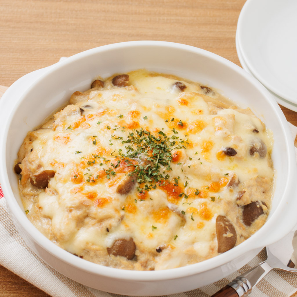 高たんぱく低カロリー！ツナときのこの豆腐グラタン